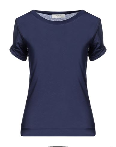 Alpha Studio Woman T-shirt Dark Purple Size 4 Cotton