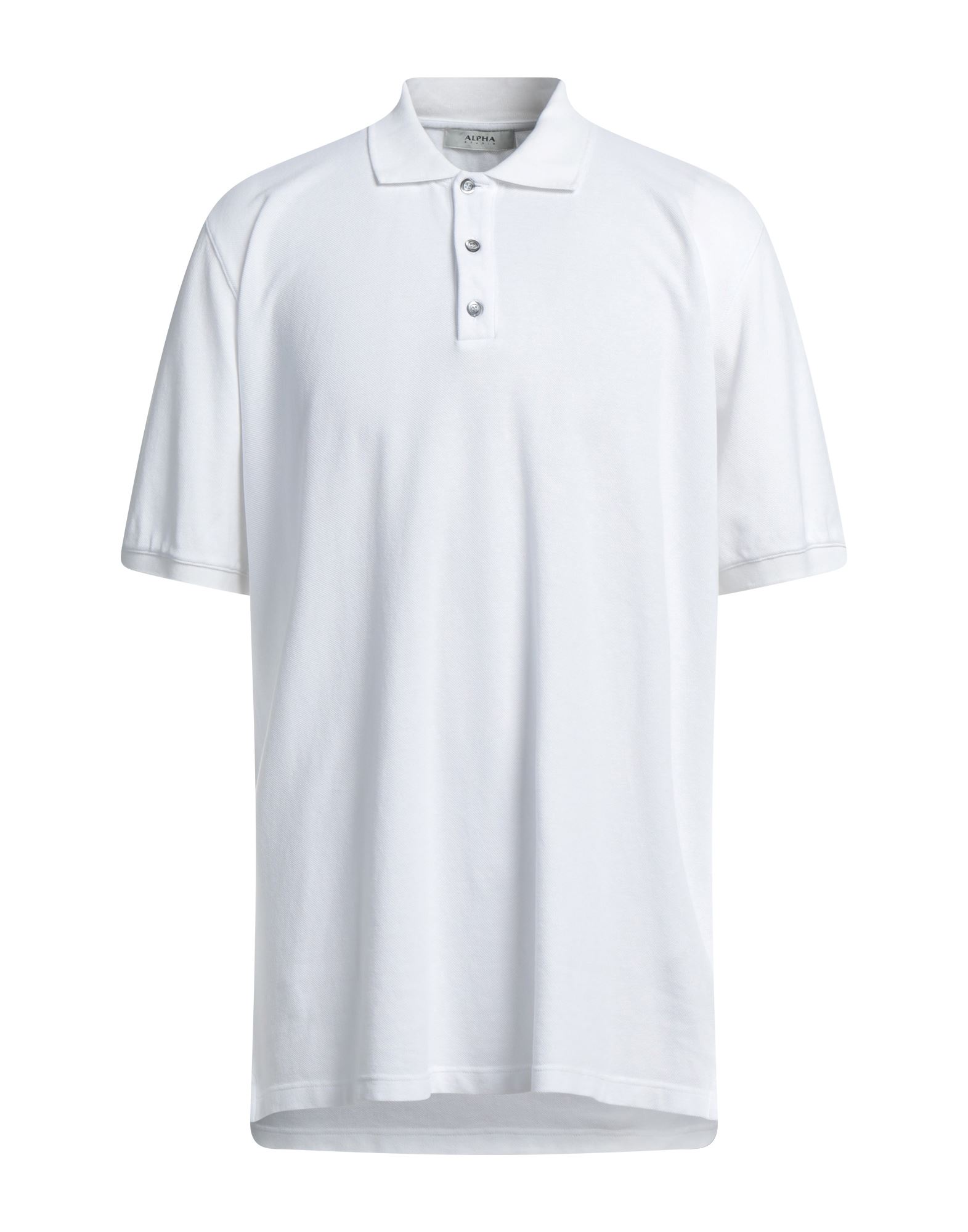 Alpha Studio Man Polo Shirt White Size 36 Cotton