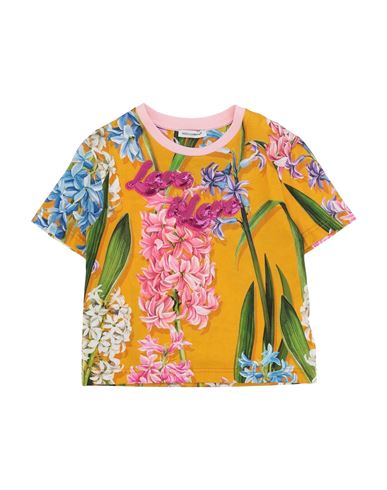 Shop Dolce & Gabbana Toddler Girl T-shirt Ocher Size 7 Cotton, Polyester, Viscose, Polyamide In Yellow