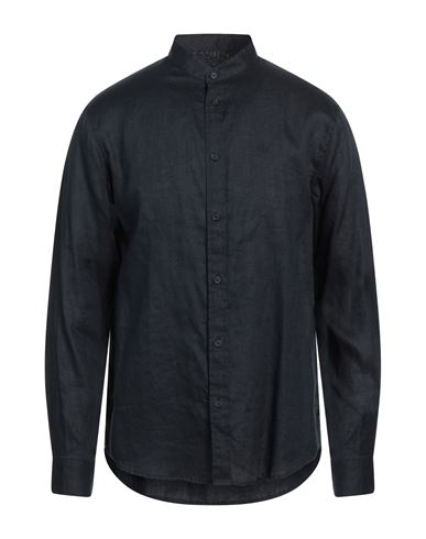 Armani Exchange Plain Shirt Navy Blue Linen