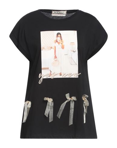 Yes Zee By Essenza Woman T-shirt Black Size Xxl Cotton