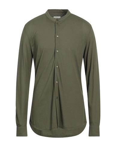 Paolo Pecora Man Shirt Military Green Size 17 Cotton