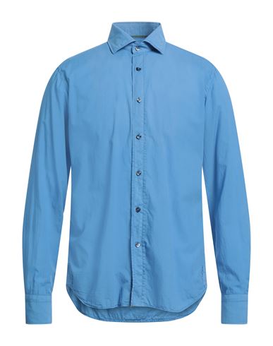 Tintoria Mattei 954 Man Shirt Pastel Blue Size 15 ¾ Cotton