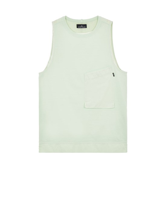 STONE ISLAND SHADOW PROJECT 2032A TANK TOP_CHAPTER 2
HEAVY SPECKLED JERSEY + COTTON RUNPROOF MESH T-Shirt Homme Vert clair