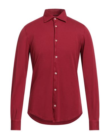 Fedeli Man Shirt Burgundy Size 52 Cotton In Red