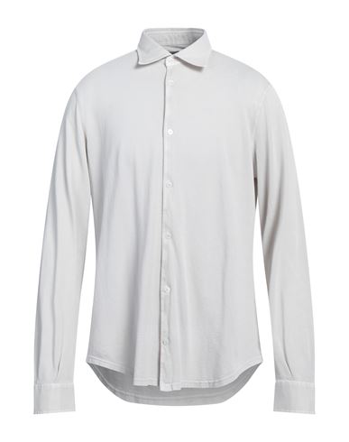 Shop Fedeli Man Shirt Light Grey Size 50 Cotton