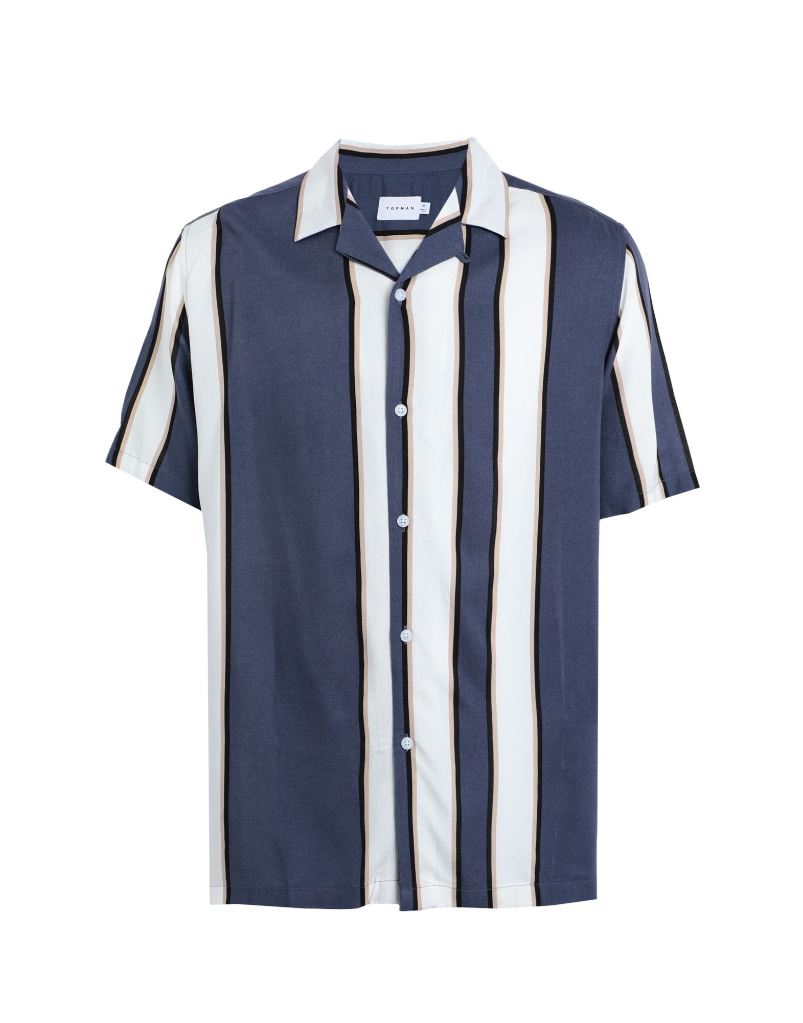 ＜YOOX＞ ★TOPMAN メンズ シャツ ブルーグレー S レーヨン 100%画像