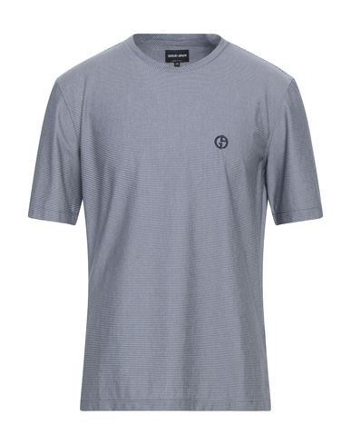 Giorgio Armani Man T-shirt Slate Blue Size 42 Cotton, Polyester