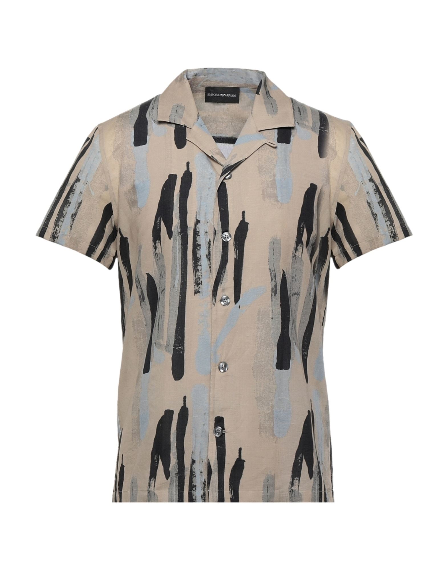 EMPORIO ARMANI EMPORIO ARMANI MAN SHIRT CAMEL SIZE XS COTTON, LINEN