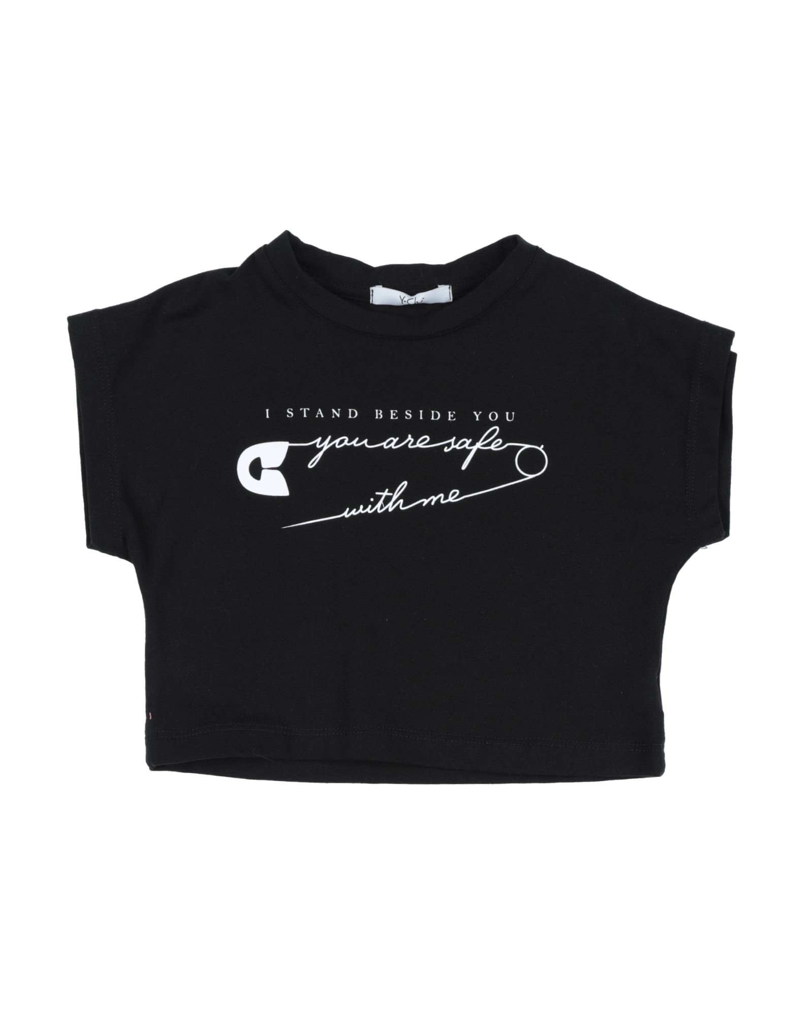 Y-clù Kids'  Toddler Girl T-shirt Black Size 4 Cotton, Elastane