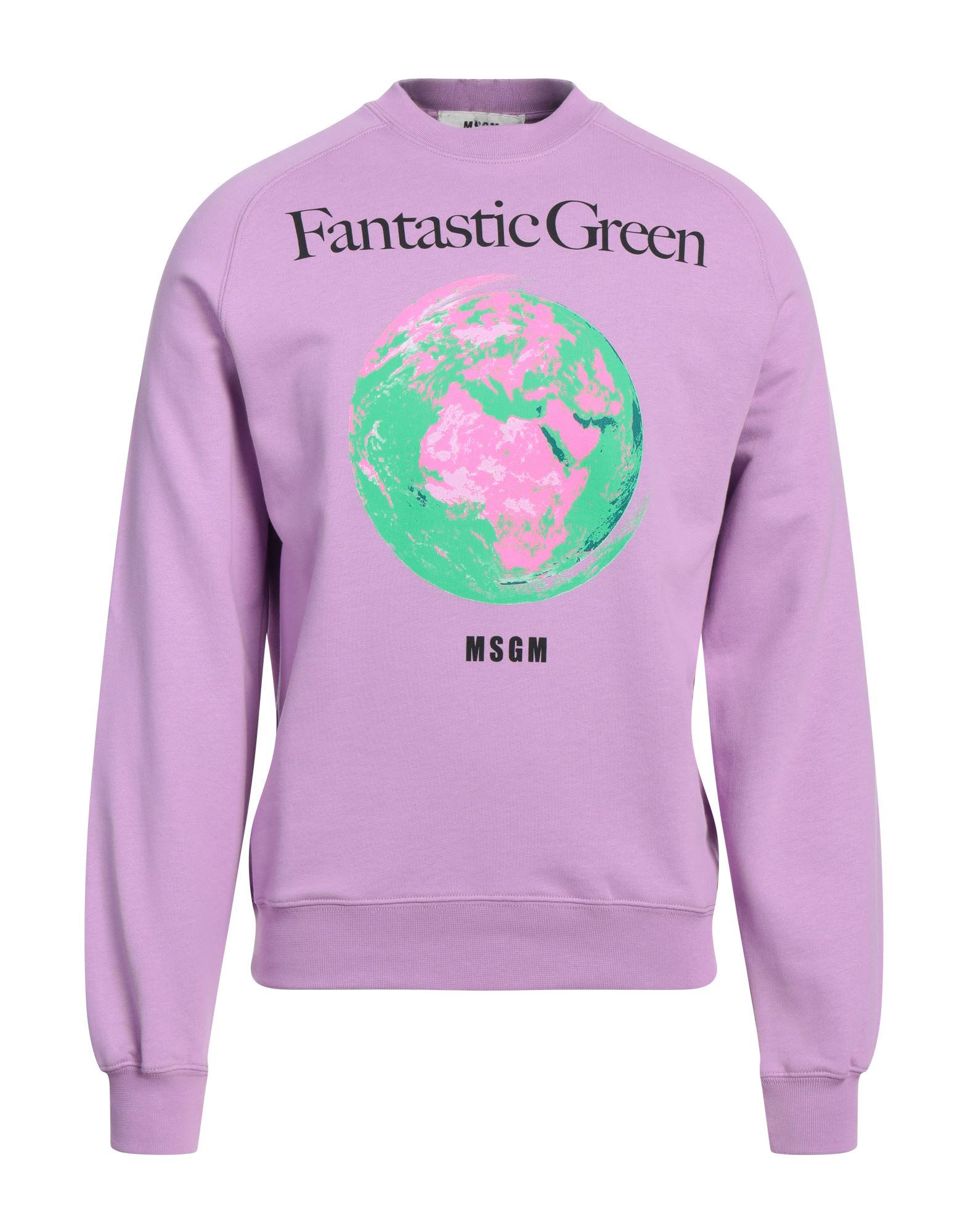 Msgm Fantastic Green Graphic-print Sweatshirt In Purple