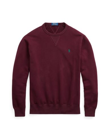 Shop Polo Ralph Lauren The Rl Fleece Sweatshirt Man Sweatshirt Burgundy Size M Cotton, Recycled Polyester In Red