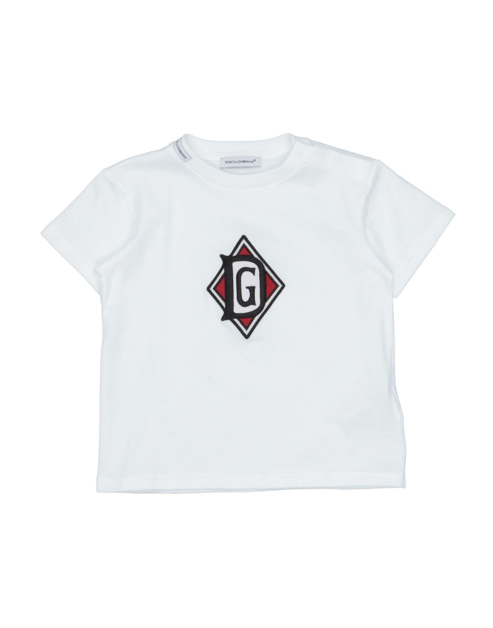 Dolce & Gabbana Kids'  Newborn Boy T-shirt White Size 3 Cotton