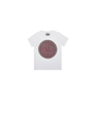 STONE ISLAND BABY 21069 COTTON JERSEY_'LENTICULAR LOGO' PRINT_ GARMENT DYED  T-shirt manches courtes Homme Blanc EUR 95