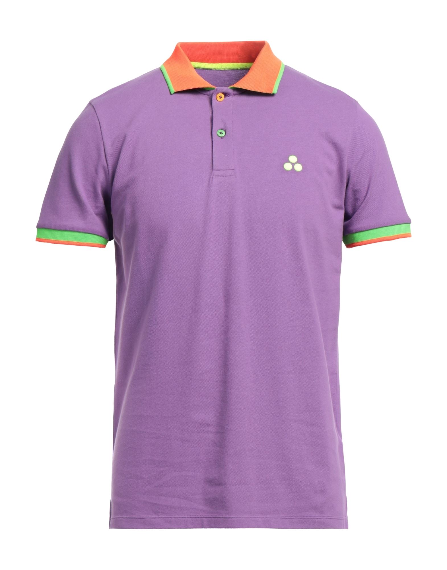 Shop Peuterey Man Polo Shirt Light Purple Size S Cotton, Elastane