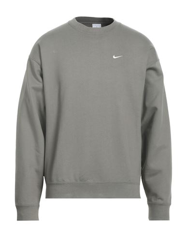 Nike Man Sweatshirt Khaki Size S Cotton, Polyester In Beige