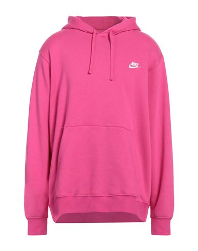 Nike Man Sweatshirt Fuchsia Size Xxl Cotton, Polyester In Pink