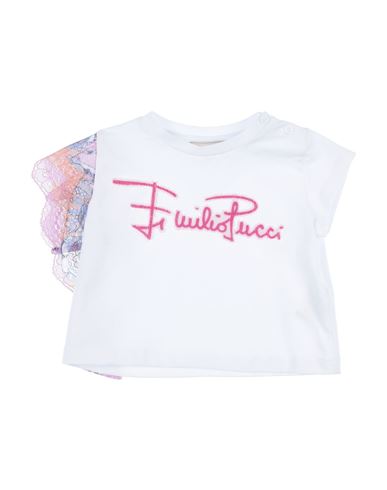 Shop Pucci Newborn Girl T-shirt White Size 3 Cotton, Elastane