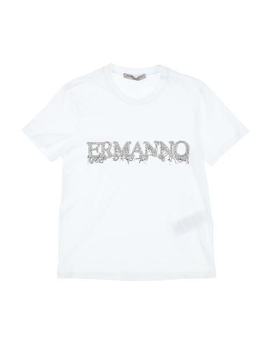 Ermanno Scervino Junior Babies'  Toddler Girl T-shirt White Size 4 Cotton, Elastane, Polyamide, Glass