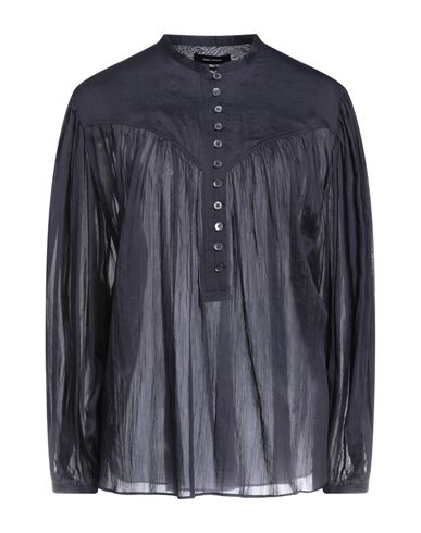 Isabel Marant Woman Shirt Midnight Blue Size 8 Cotton, Sea Silk