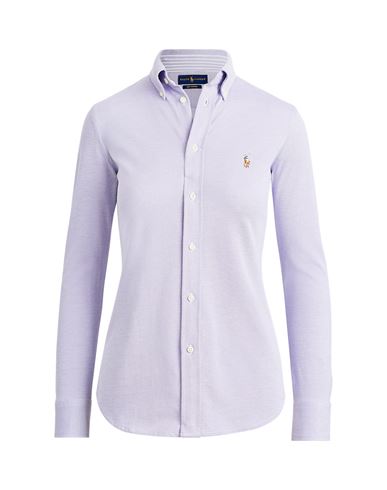Polo Ralph Lauren Knit Cotton Oxford Shirt Woman Shirt Purple Size S Cotton