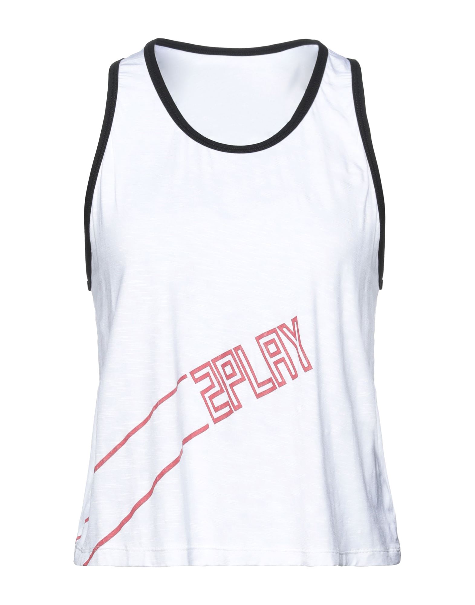 Two Play Tank Tops In White