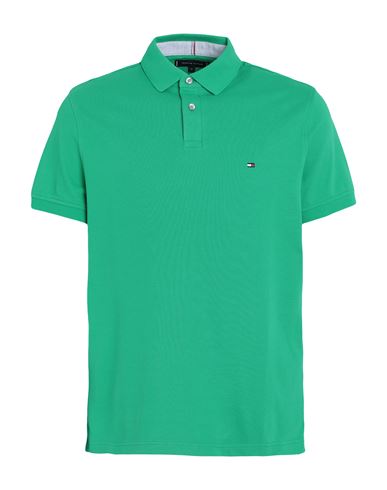 Tommy Hilfiger 1985 Regular Polo Man Polo Shirt Emerald Green Size M Cotton, Elastane