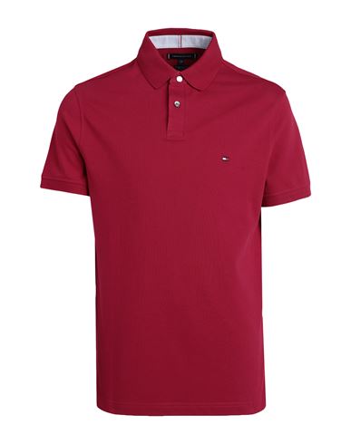 Shop Tommy Hilfiger 1985 Regular Polo Man Polo Shirt Garnet Size L Cotton, Elastane In Red
