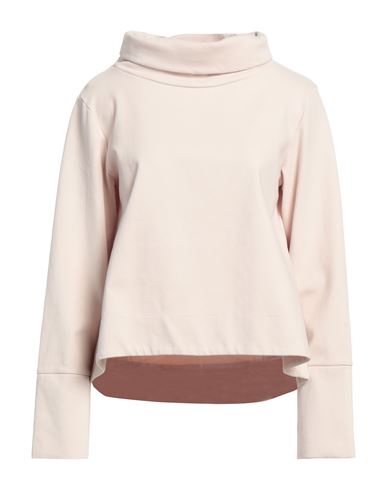 European Culture Woman Sweatshirt Beige Size M Cotton, Elastane