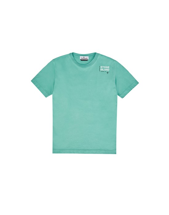 Short sleeve t-shirt Man 21059 COTTON JERSEY 30/1,‘MICRO PRINT_ GARMENT DYED Front STONE ISLAND JUNIOR