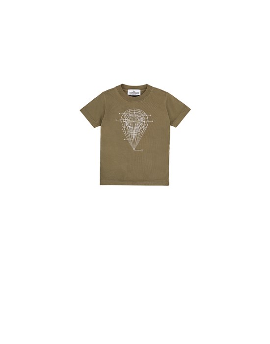 STONE ISLAND JUNIOR 21051 BAUMWOLLJERSEY_'DIAGRAM THREE'-PRINT_STÜCKGEFÄRBT T-Shirt Herr Militärgrün