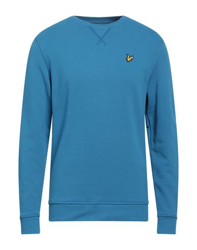 Lyle & Scott Man Sweatshirt Pastel Blue Size L Organic Cotton