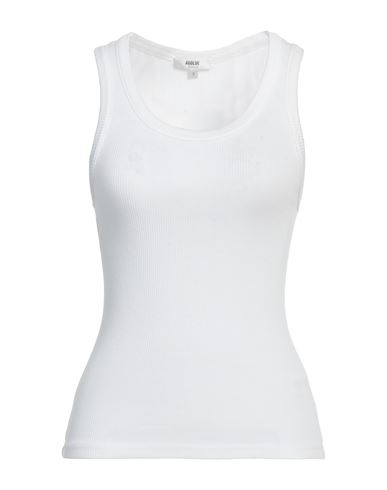 Shop Agolde Woman Tank Top White Size M Organic Cotton, Tencel, Elastane