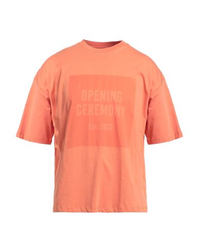 Man T-shirt Orange Size S Cotton