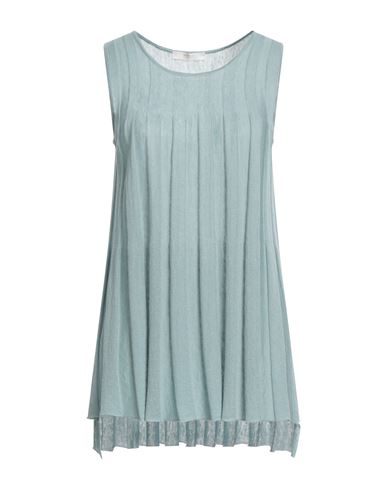 Fedeli Woman Top Turquoise Size 6 Linen, Silk In Blue