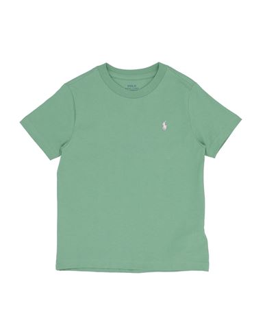Polo Ralph Lauren Babies'  Cotton Jersey Crewneck Tee Toddler Boy T-shirt Sage Green Size 5 Cotton