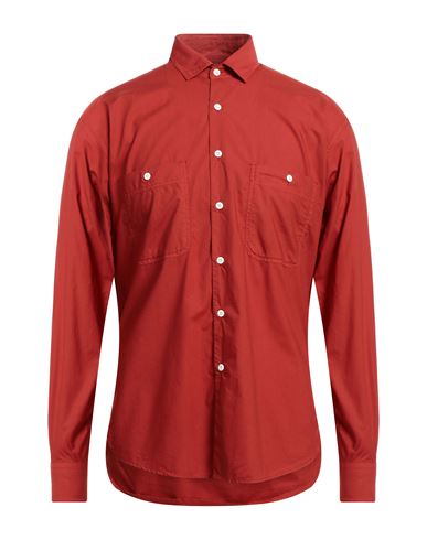 Aspesi Man Shirt Rust Size S Cotton In Red