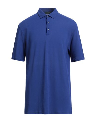 Zanone Man Polo Shirt Bright Blue Size 48 Cotton