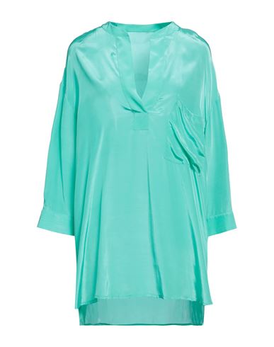 Emma & Gaia Red Woman Top Turquoise Size 4 Viscose In Blue