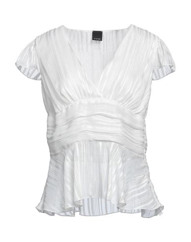 Shop Pinko Woman Top Ivory Size 10 Polyester, Metallic Fiber In White