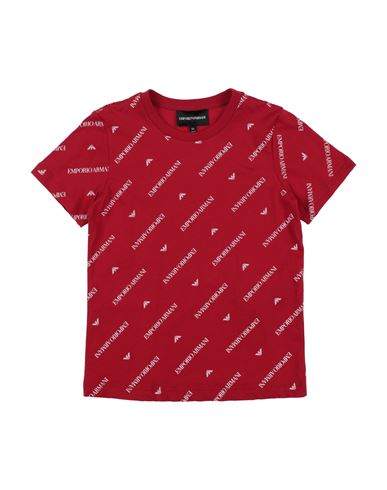 Shop Emporio Armani Toddler Boy T-shirt Brick Red Size 6 Cotton