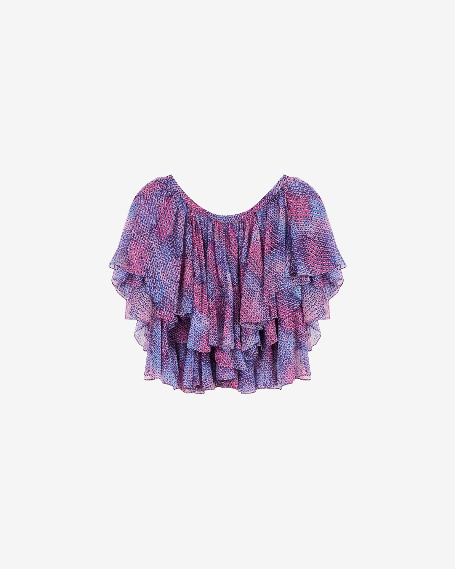 Isabel Marant Angele Ruffle Top In Pink