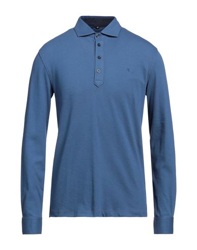 Shop Harmont & Blaine Man Polo Shirt Slate Blue Size L Cotton, Elastane