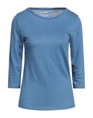 Majestic Filatures Woman T-shirt Slate Blue Size 1 Linen, Elastane