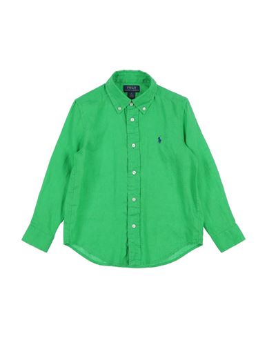 Polo Ralph Lauren Babies'  Linen Shirt Toddler Boy Shirt Green Size 5 Linen