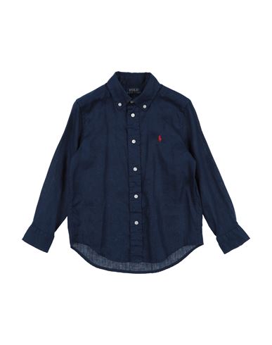 Polo Ralph Lauren Babies'  Linen Shirt Toddler Boy Shirt Midnight Blue Size 5 Linen