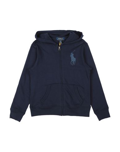 Polo Ralph Lauren Babies'  Big Pony Spa Terry Full-zip Hoodie Toddler Boy Sweatshirt Midnight Blue Size 4 Cot