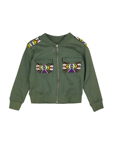 Pinko Up Babies'  Toddler Girl Sweatshirt Military Green Size 6 Polyamide, Cotton, Elastane, Polyester, Glass