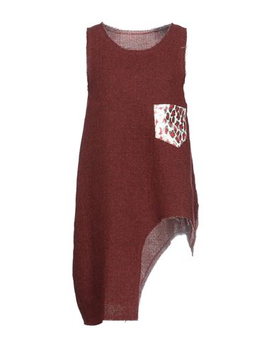 Ebarrito Woman Top Brick Red Size Onesize Acrylic, Polyester, Wool, Silk, Elastane