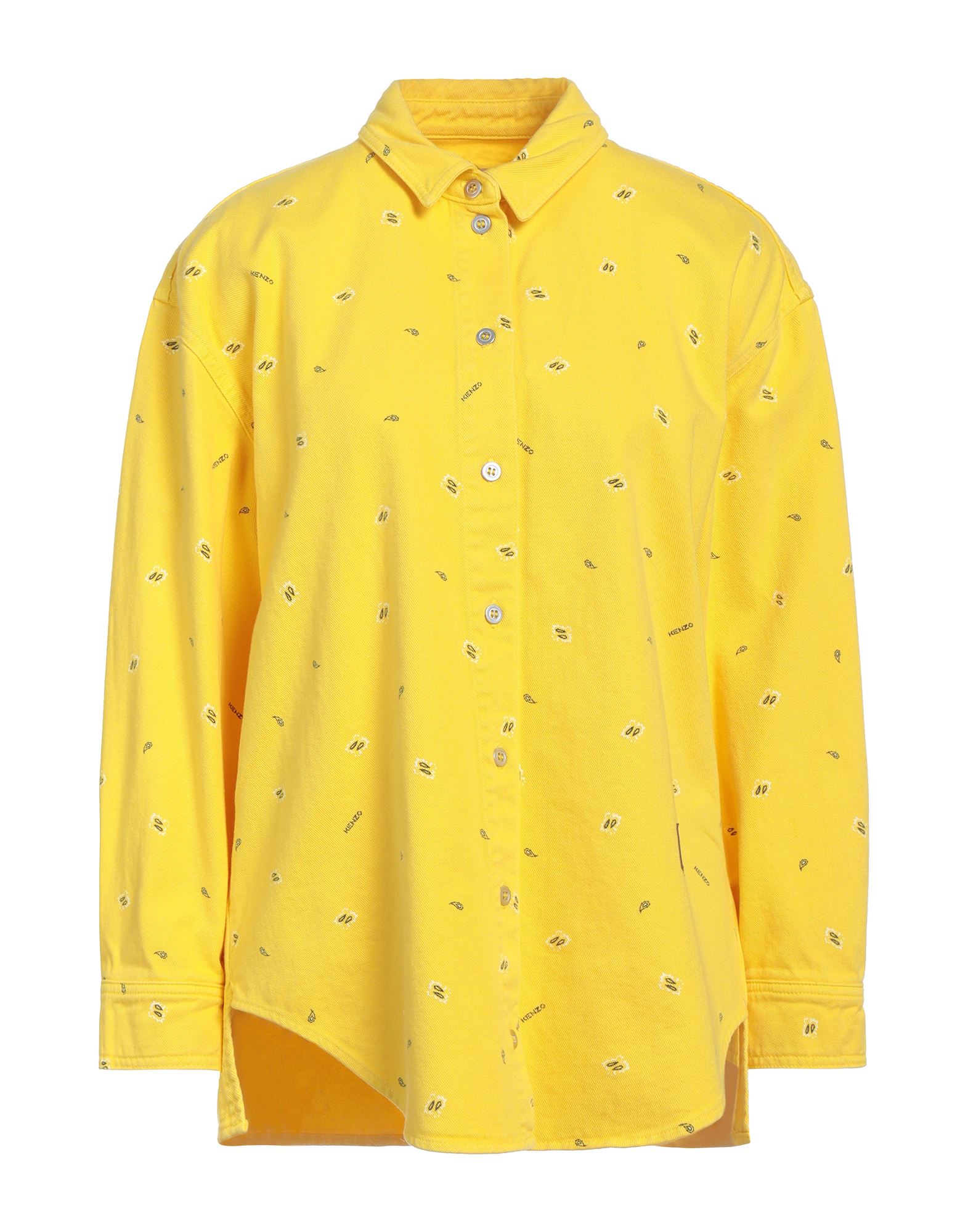 Kenzo Denim Shirts In Yellow